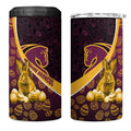 Brisbane Broncos Easter Day 4 in 1 Can Cooler Tumbler Bunny and Egg Pattern in Gold Maroon Festive Style