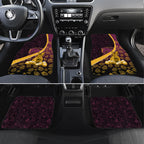 Brisbane Broncos Easter Day Car Mats Bunny and Egg Pattern in Gold Maroon Festive Style