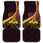 Brisbane Broncos Easter Day Car Mats Bunny and Egg Pattern in Gold Maroon Festive Style