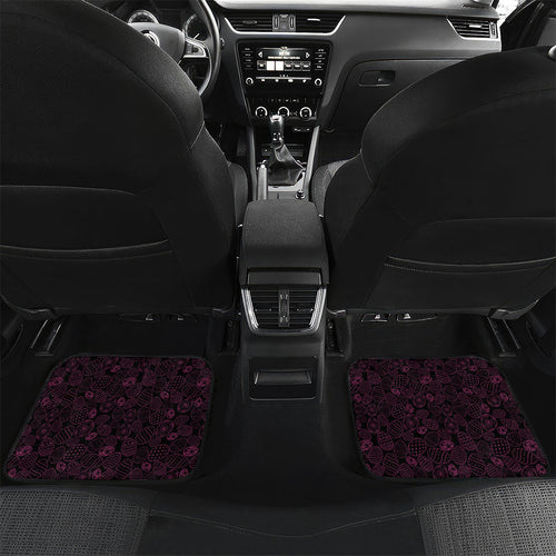 Brisbane Broncos Easter Day Car Mats Bunny and Egg Pattern in Gold Maroon Festive Style
