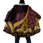Brisbane Broncos Easter Day Cloak Bunny and Egg Pattern in Gold Maroon Festive Style