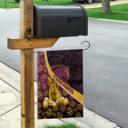 Brisbane Broncos Easter Day Garden Flag Bunny and Egg Pattern in Gold Maroon Festive Style
