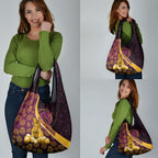 Brisbane Broncos Easter Day Grocery Bag Bunny and Egg Pattern in Gold Maroon Festive Style