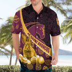 Brisbane Broncos Easter Day Hawaiian Shirt Bunny and Egg Pattern in Gold Maroon Festive Style