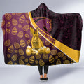 Brisbane Broncos Easter Day Hooded Blanket Bunny and Egg Pattern in Gold Maroon Festive Style