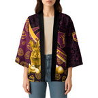 Brisbane Broncos Easter Day Kimono Bunny and Egg Pattern in Gold Maroon Festive Style