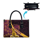Brisbane Broncos Easter Day Leather Bag Bunny and Egg Pattern in Gold Maroon Festive Style