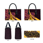 Brisbane Broncos Easter Day Leather Bag Bunny and Egg Pattern in Gold Maroon Festive Style
