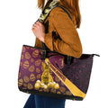 Brisbane Broncos Easter Day Leather Tote Bag Bunny and Egg Pattern in Gold Maroon Festive Style