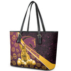 Brisbane Broncos Easter Day Leather Tote Bag Bunny and Egg Pattern in Gold Maroon Festive Style