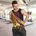 Brisbane Broncos Easter Day Men Tank Top Bunny and Egg Pattern in Gold Maroon Festive Style