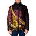 Brisbane Broncos Easter Day Padded Jacket Bunny and Egg Pattern in Gold Maroon Festive Style