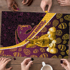 Brisbane Broncos Easter Day Puzzle Bunny and Egg Pattern in Gold Maroon Festive Style