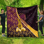 Brisbane Broncos Easter Day Quilt Bunny and Egg Pattern in Gold Maroon Festive Style