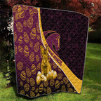 Brisbane Broncos Easter Day Quilt Bunny and Egg Pattern in Gold Maroon Festive Style