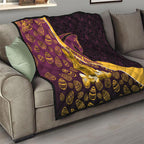 Brisbane Broncos Easter Day Quilt Bunny and Egg Pattern in Gold Maroon Festive Style