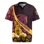 Brisbane Broncos Easter Day Rugby Jersey Bunny and Egg Pattern in Gold Maroon Festive Style