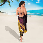 Brisbane Broncos Easter Day Sarong Bunny and Egg Pattern in Gold Maroon Festive Style