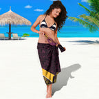 Brisbane Broncos Easter Day Sarong Bunny and Egg Pattern in Gold Maroon Festive Style