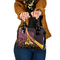 Brisbane Broncos Easter Day Shoulder Handbag Bunny and Egg Pattern in Gold Maroon Festive Style