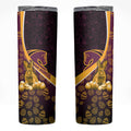 Brisbane Broncos Easter Day Skinny Tumbler Bunny and Egg Pattern in Gold Maroon Festive Style