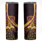 Brisbane Broncos Easter Day Skinny Tumbler Bunny and Egg Pattern in Gold Maroon Festive Style