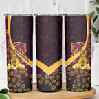 Brisbane Broncos Easter Day Skinny Tumbler Bunny and Egg Pattern in Gold Maroon Festive Style
