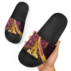 Brisbane Broncos Easter Day Slide Sandals Bunny and Egg Pattern in Gold Maroon Festive Style