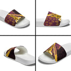 Brisbane Broncos Easter Day Slide Sandals Bunny and Egg Pattern in Gold Maroon Festive Style