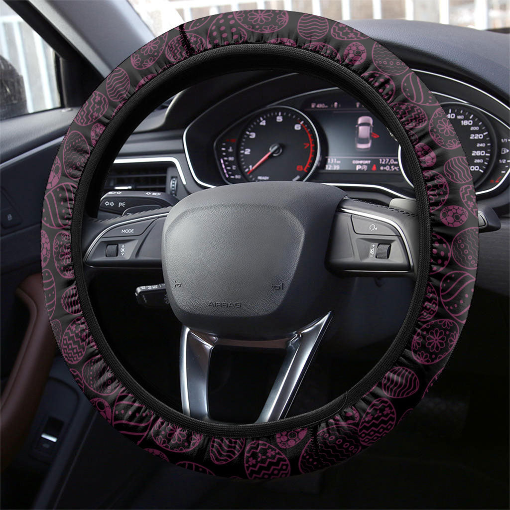 Brisbane Broncos Easter Day Steering Wheel Cover Bunny and Egg Pattern in Gold Maroon Festive Style