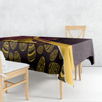 Brisbane Broncos Easter Day Tablecloth Bunny and Egg Pattern in Gold Maroon Festive Style