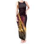 Brisbane Broncos Easter Day Tank Maxi Dress Bunny and Egg Pattern in Gold Maroon Festive Style