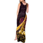 Brisbane Broncos Easter Day Tank Maxi Dress Bunny and Egg Pattern in Gold Maroon Festive Style