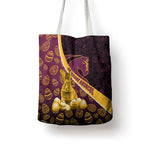 Brisbane Broncos Easter Day Tote Bag Bunny and Egg Pattern in Gold Maroon Festive Style