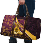 Brisbane Broncos Easter Day Travel Bag Bunny and Egg Pattern in Gold Maroon Festive Style