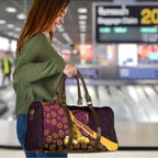 Brisbane Broncos Easter Day Travel Bag Bunny and Egg Pattern in Gold Maroon Festive Style