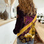 Brisbane Broncos Easter Day Women Casual Shirt Bunny and Egg Pattern in Gold Maroon Festive Style