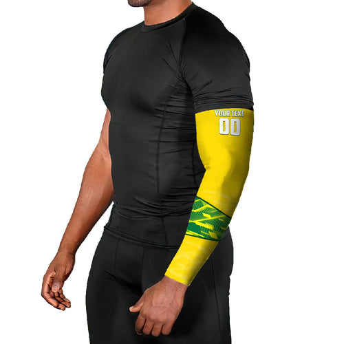 Personalized Socceroos Mascot Arm Sleeves Australian Football Player Dynamic Green Yellow Sports Art