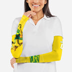 Personalized Socceroos Mascot Arm Sleeves Australian Football Player Dynamic Green Yellow Sports Art