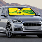 Personalized Socceroos Mascot Auto Sun Shade Australian Football Player Dynamic Green Yellow Sports Art