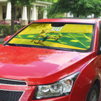 Personalized Socceroos Mascot Auto Sun Shade Australian Football Player Dynamic Green Yellow Sports Art