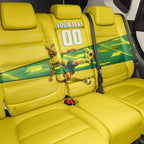 Personalized Socceroos Mascot Back Car Seat Cover Australian Football Player Dynamic Green Yellow Sports Art