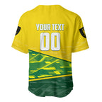 Personalized Socceroos Mascot Baseball Jersey Australian Football Player Dynamic Green Yellow Sports Art