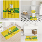 Personalized Socceroos Mascot Bathroom Set Australian Football Player Dynamic Green Yellow Sports Art