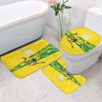 Personalized Socceroos Mascot Bathroom Set Australian Football Player Dynamic Green Yellow Sports Art