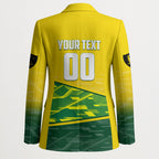 Personalized Socceroos Mascot Blazer Australian Football Player Dynamic Green Yellow Sports Art