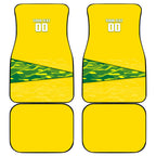 Personalized Socceroos Mascot Car Mats Australian Football Player Dynamic Green Yellow Sports Art