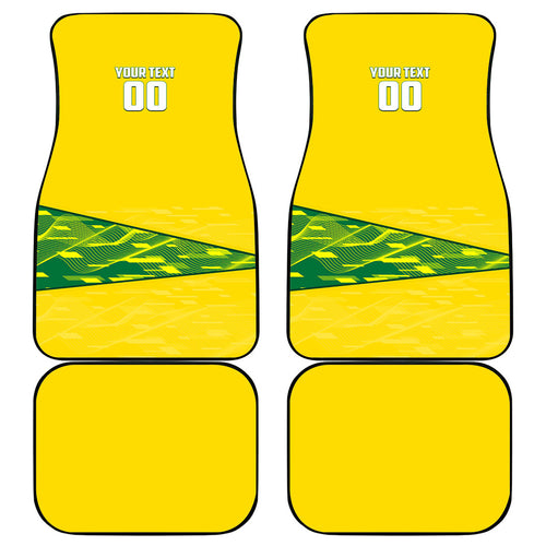 Personalized Socceroos Mascot Car Mats Australian Football Player Dynamic Green Yellow Sports Art