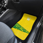 Personalized Socceroos Mascot Car Mats Australian Football Player Dynamic Green Yellow Sports Art