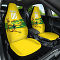 Personalized Socceroos Mascot Car Seat Cover Australian Football Player Dynamic Green Yellow Sports Art